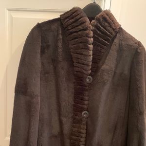 Rabbit fur ladies reversible jacket